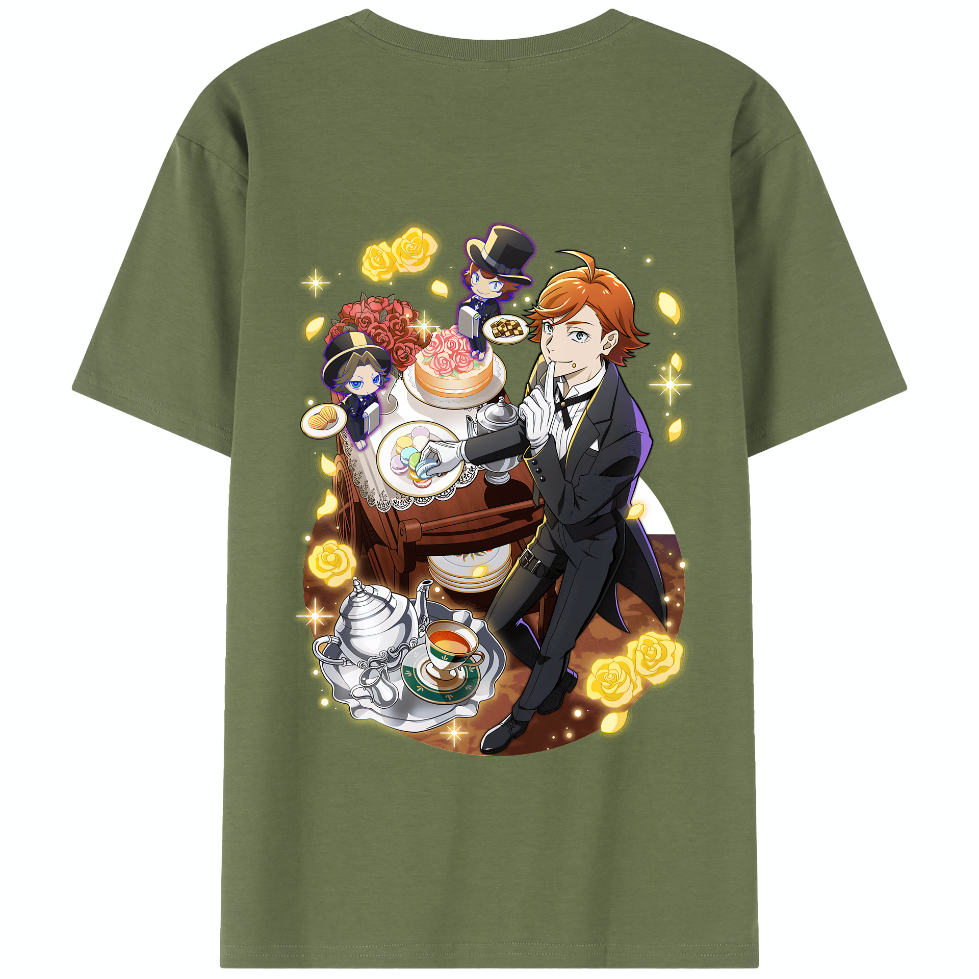 （画像用） 文豪ストレイドッグス Bungo Stray Dogs 綿100％半袖Tシャツ（背面プリント）